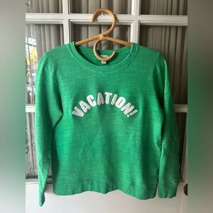 J. Crew Vibrant Green Graphic Sweatshirt XS Comfy Lightweight Women’s Girls